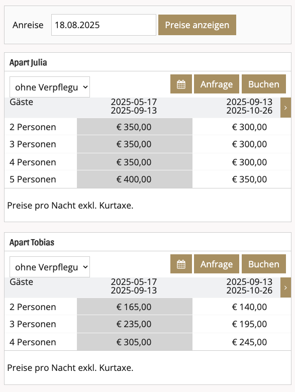 Price form placeholder tablet - Apartments Dengg Mayrhofen