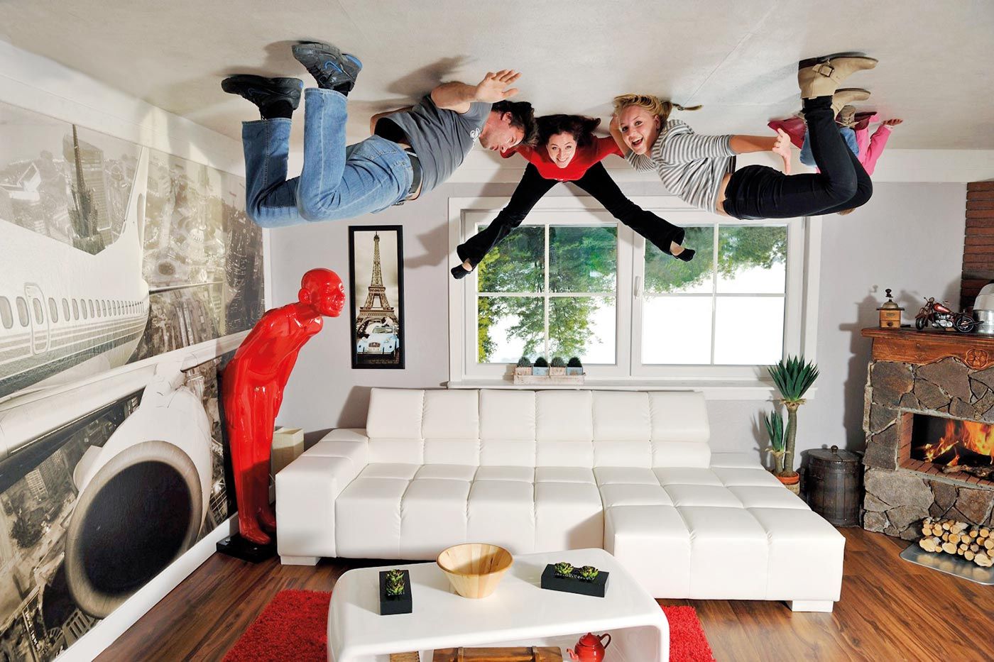 House stands upside down - upside-down house as attraction for visitors